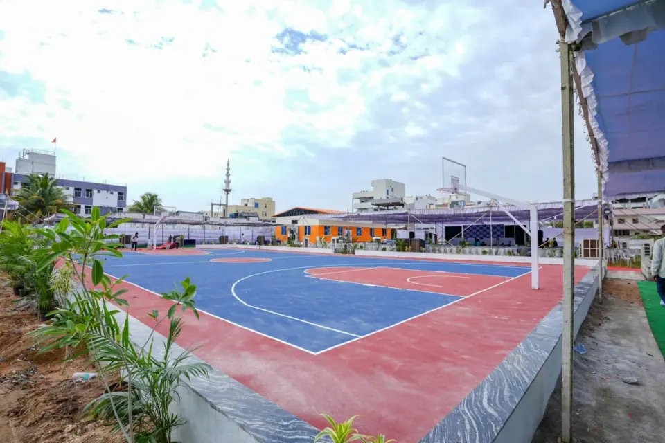 The basketball court