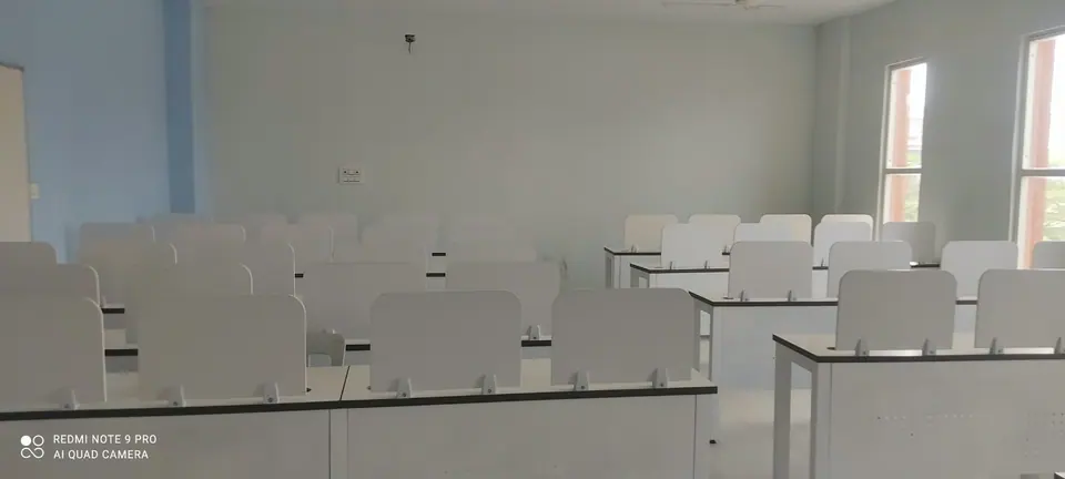 Rows of laboratory workstations